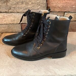 Boden sz 38 black leather lace up boots